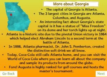 Georgia's Geography, History, fun facts and reviews (Digital and Printable)