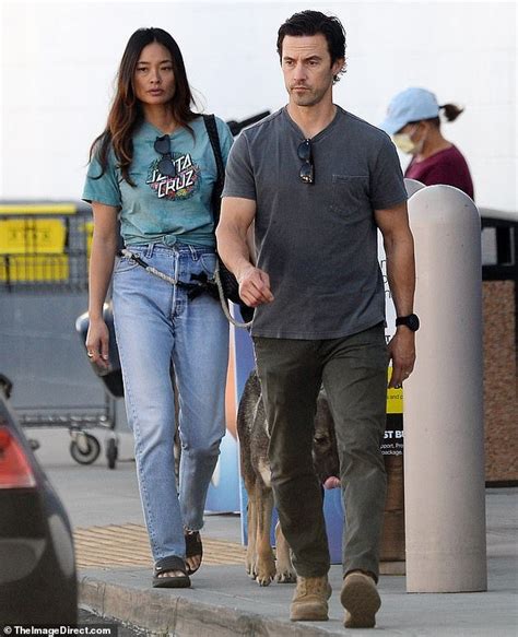 Milo Ventimiglia rocks a T-shirt and jeans as he steps out with new wife Jarah Mariano in Los ...