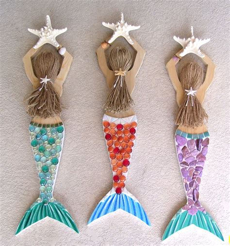 Custom Order for Marguerite 3 Mermaids Carved from Wood Hand Decorated ...