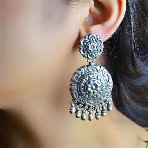 Silver Round Designer Earring | Lovely Silver Earring - Earrings ...