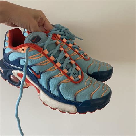 Nike TNs in blue & orange Worn like 4 times, just... - Depop