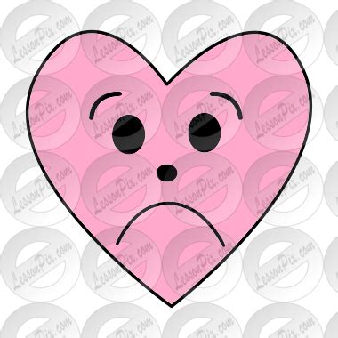 Sad Heart Picture for Classroom / Therapy Use - Great Sad Heart Clipart