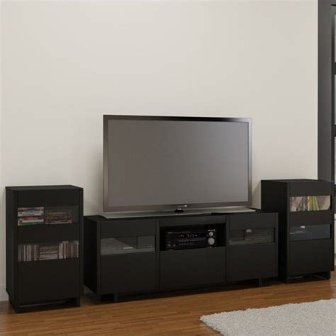 2 Tower Entertainment Center in Black - 101406-102306-2-PKG