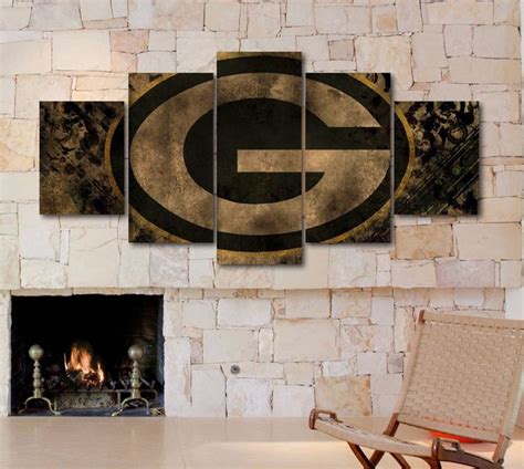 Large Size GREEN BAY PACKERS 5 Pieces Printed Canvas Wall Art Home ...