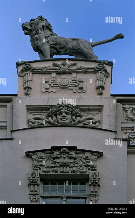 Latvia,Riga ,Art Nouveau Buildings Stock Photo - Alamy