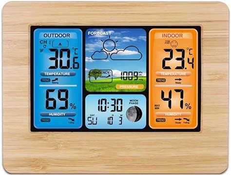 Amazon.com: Aiaban Colorful Digital Weather Station Weather Forecast ...