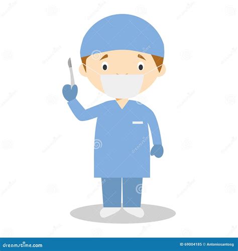 Cartoon Surgeon With Scalpel Vector Illustration | CartoonDealer.com #41265816