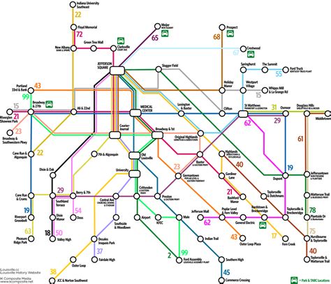 Louisville Subway-style TARC Bus Map - Louisville History Timeline – Louisville Kentucky ...