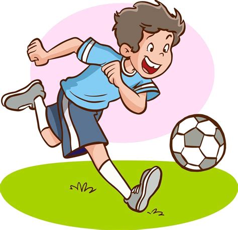 boy playing football cartoon vector 18807797 Vector Art at Vecteezy