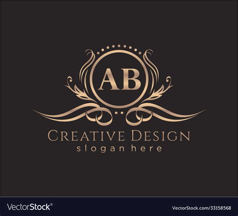 Initial ab beauty monogram and elegant logo design