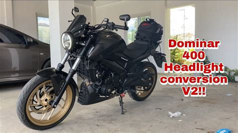 Dominar 400 headlight conversion v2!!! - YouTube