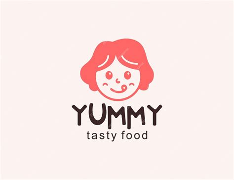 Premium Vector | Cute girl yummy logo design template