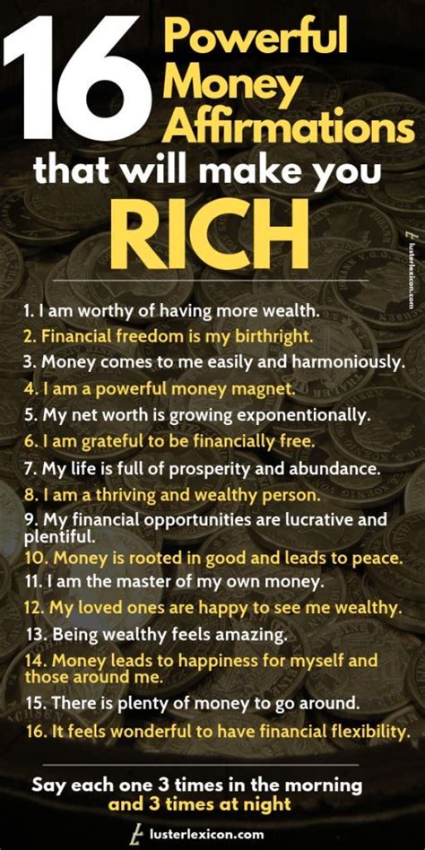 16 powerful affirmations that will make you Rich | Wealth affirmations ...