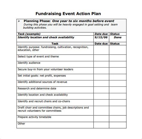 Fundraising Event Planning Template