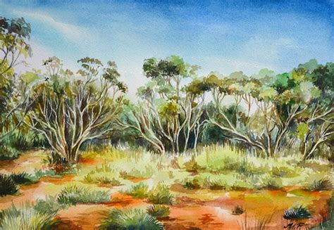 Australian Landscape Original Art Bush Nature Watercolour | Etsy