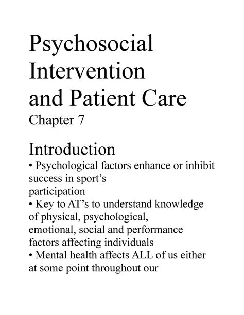 Psychosocial Intervention - 01 SUM - Psychosocial Intervention and ...