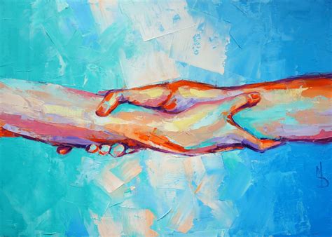 Hands Oil Painting Conceptual Abstract Hand Painting The | Etsy