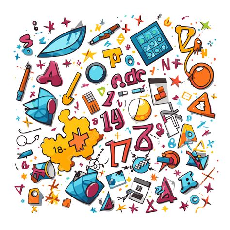 Math Equation Clipart Cartoon School Background With Some Colorful ...