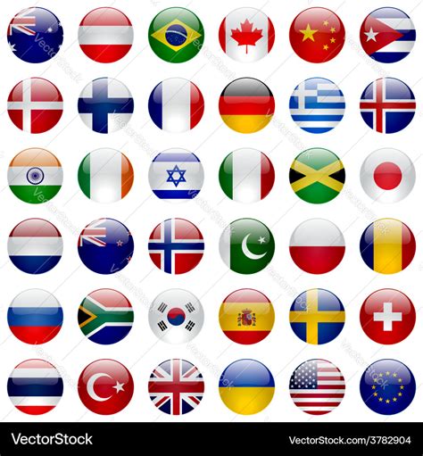 World flags icon set Royalty Free Vector Image