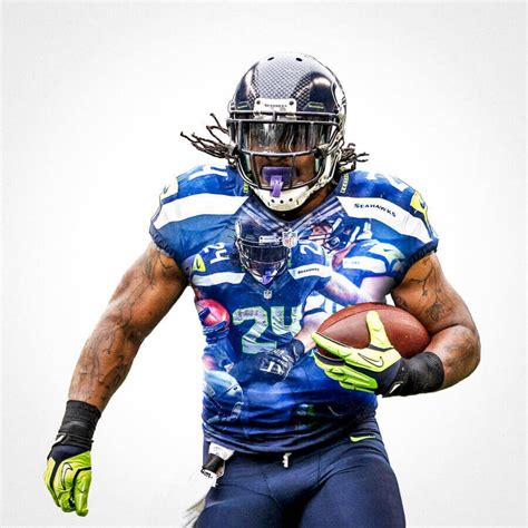 Seattle Seahawks Marshawn Lynch Football Wall Posters with 6 Sizes Unframed