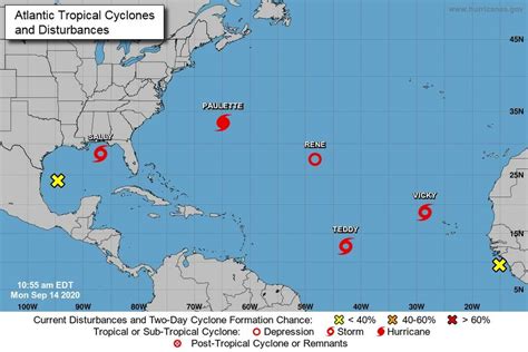 There are five tropical cyclones in the Atlantic Ocean, Gulf of Mexico