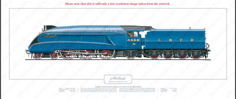 Locos in Profile | LNER A4 Class No. 4468 Mallard (H. N. Gresley) Steam Locomotive Print