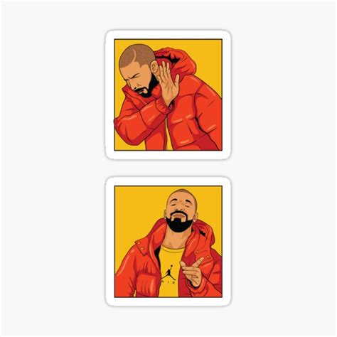 "Drake Meme Cartoons " Sticker for Sale by sherwinlde | Redbubble