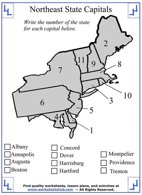 States And Capitals Map Blank