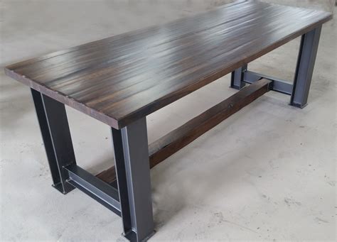 Restaurant Communal Table with I Beam base | Steel table base, Industrial table legs, Steel ...