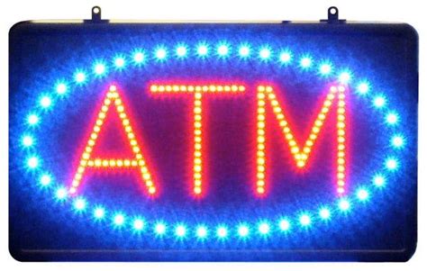 22”X13” Blue & Red LED ATM Sign with oval