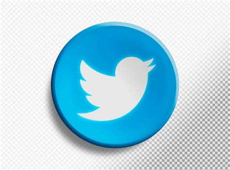 Free PSD | 3D circle with Twitter logo isolated on a transparent background