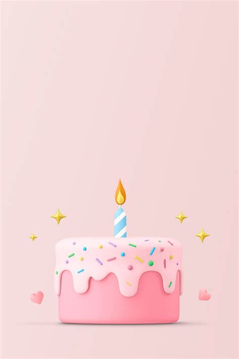 Cake background, 3d birthday graphic | Premium PSD - rawpixel