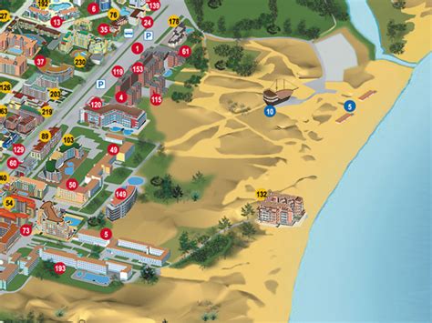 Map of the Month 3/2012: Panoramic tourist map of resort Sunny Beach, Bulgaria International ...