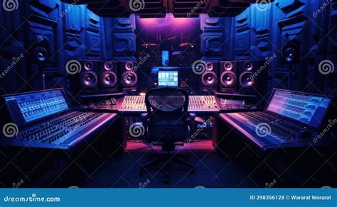 Interior of Recording Studio Control Room Stock Illustration ...