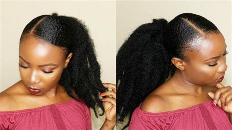 HOW TO | SLEEK BACK PONYTAIL ON SHORT NATURAL HAIR - YouTube