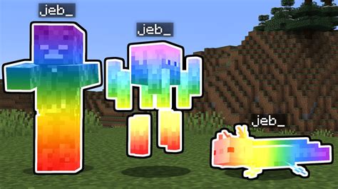 I made every Minecraft mob named "jeb_" glow rainbow... - YouTube