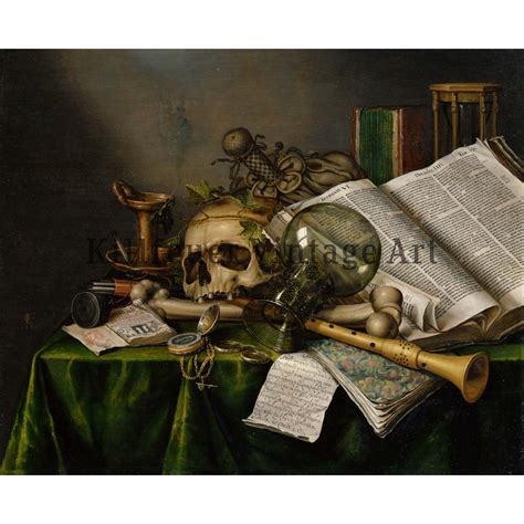 Vintage Skull Painting, Skull Art Print, Skull Wall Art, Skull Painting ...