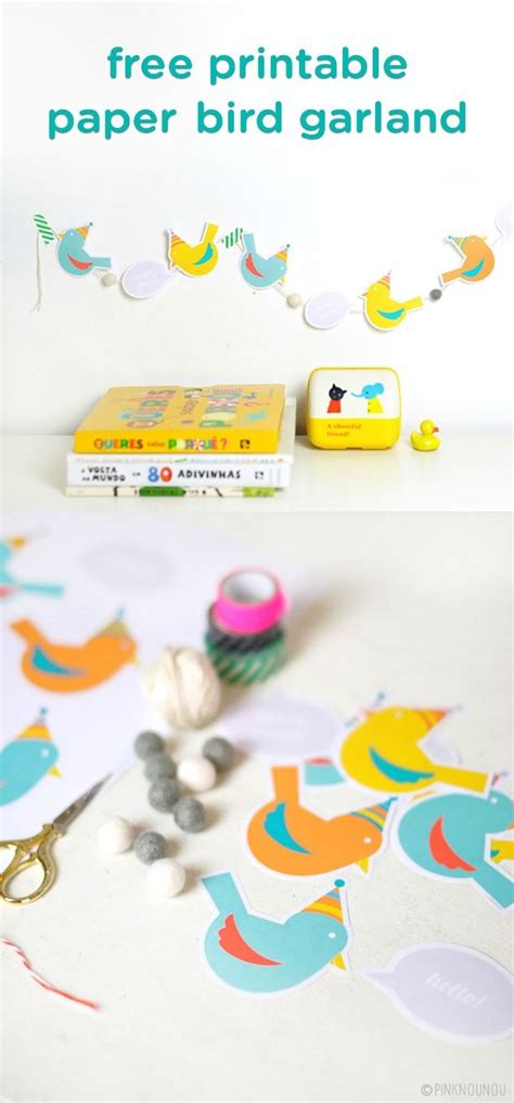 FREE PRINTABLE PAPER BIRD GARLAND | Printable paper, Paper birds, Diy crafts