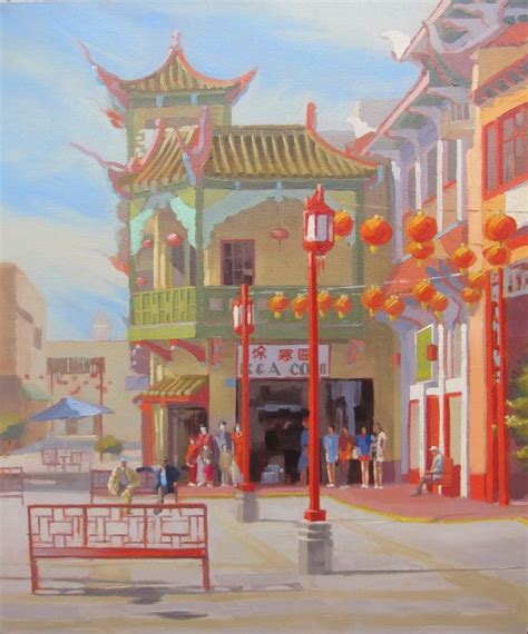 Chinatown - Los Angeles - Original Oil Painting - Asian - Oriental ...