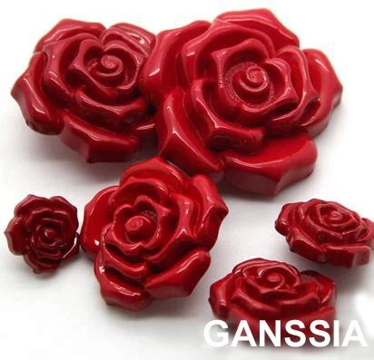 8pcs/lot Romantic red rose buttons Sewing buttons for bulk Garment ...