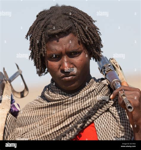 Afar Tribe Warrior, Assaita, Afar Regional State, Ethiopia Stock Photo ...