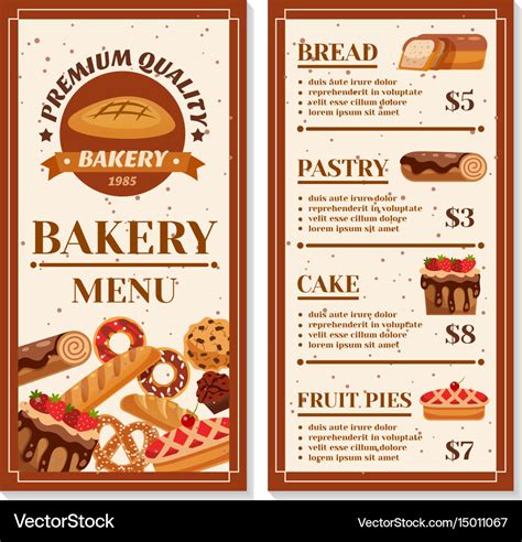 Bakery Menu Template Free Download