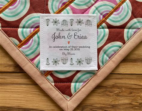 Personalized Fabric Custom Quilt Label 3.5 x 3.5 Inches | Storkquilts in 2021 | Custom fabric ...