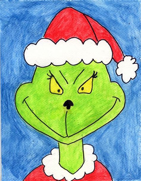 The Grinch’s very mischievous face is easy to draw if you break him ...