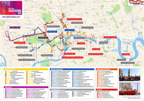 London Sightseeing Pass Map - Ontheworldmap.com