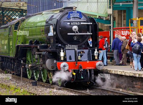 Steam train LNER Peppercorn Class A1 60163 Tornado. Carlisle Railway Station, Carlisle, Cumbria ...