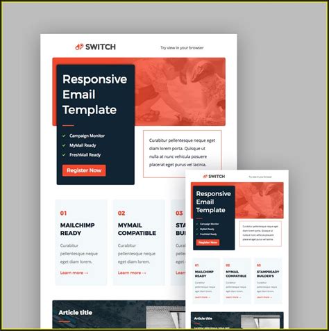 Responsive Email Newsletter Templates Mailchimp - Template 2 : Resume ...