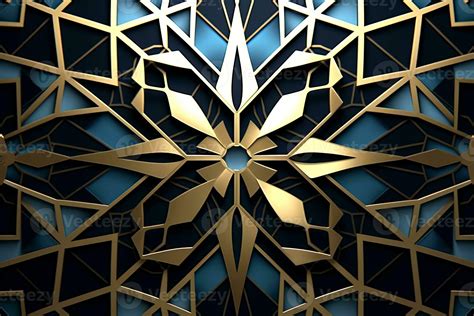 abstract background with gold and blue geometric shapes generative AI ...