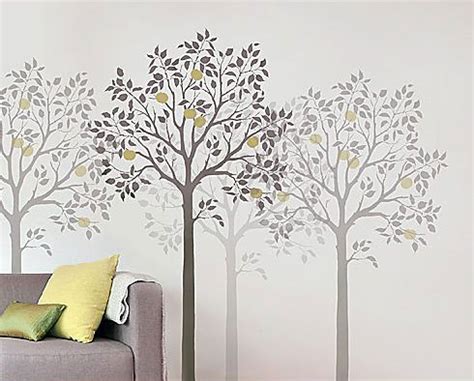 Tree stencil for murals, kids rooms, wall decor. Large tree stencil for wall painting.