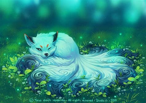 White Kitsune by o0dzaka0o | Fantasy creatures art, Cute fantasy ...